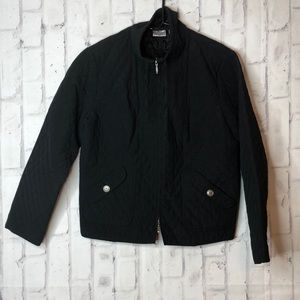 Chico’s Black Quilted Full Zip Jacket
